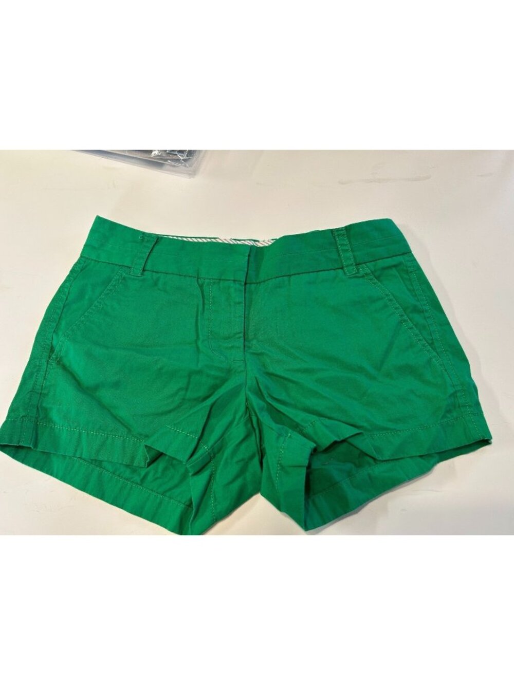 J. Crew Broken-In Chino Shorts Womens 00 Green Cotton 36234 Summer Casual